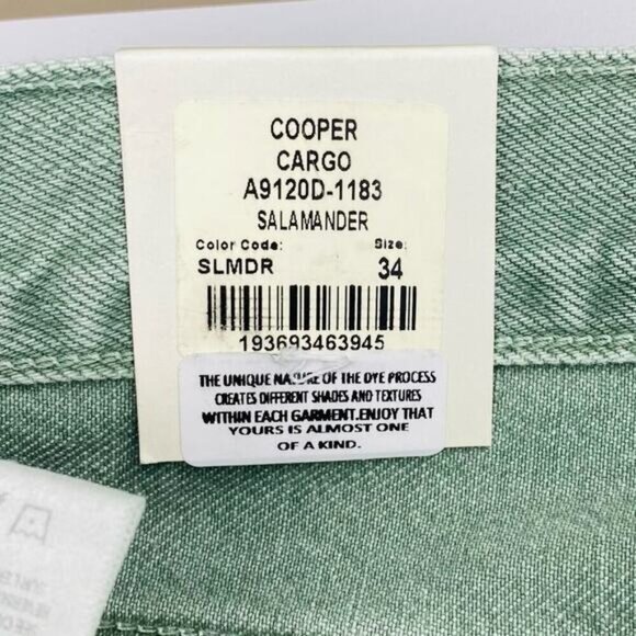 NWT AGOLDE Cooper Cargo High Rise Straight Leg Jean Sz 34 Salamander Green - Picture 10 of 16